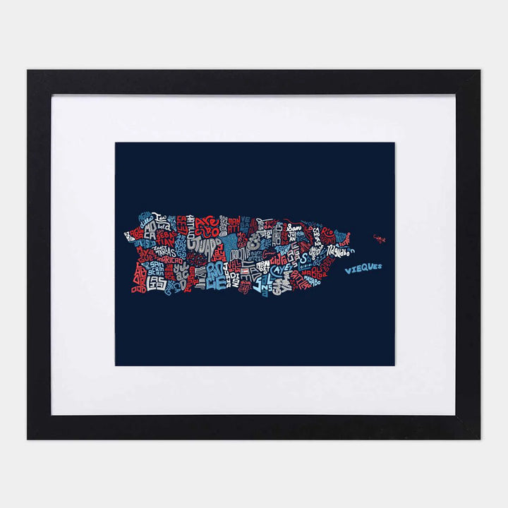 Puerto Rico Town Map 8"x10" Art Print