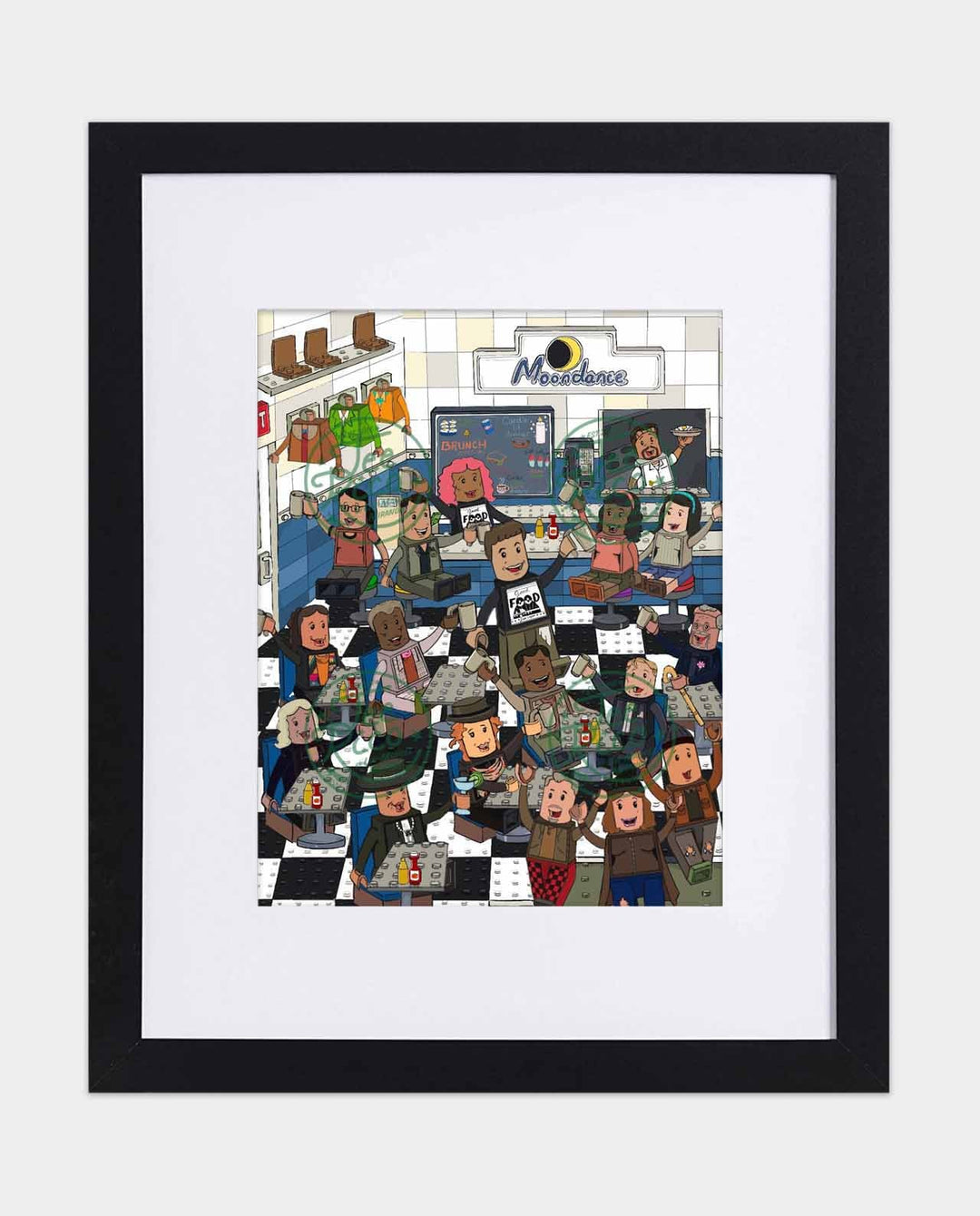 Tick, Tick… Boom! Diner Cast 8"x10" Art Print