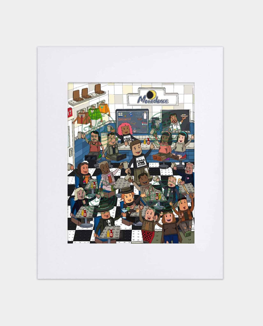 Tick, Tick… Boom! Diner Cast 8"x10" Art Print