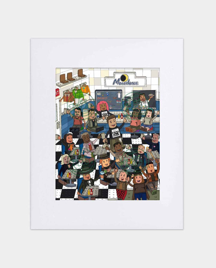 Tick, Tick… Boom! Diner Cast 8"x10" Art Print