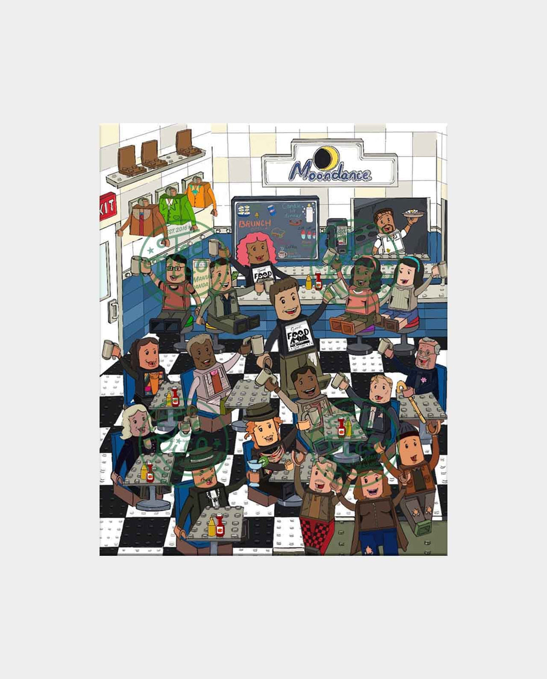 Tick, Tick… Boom! Diner Cast 8"x10" Art Print