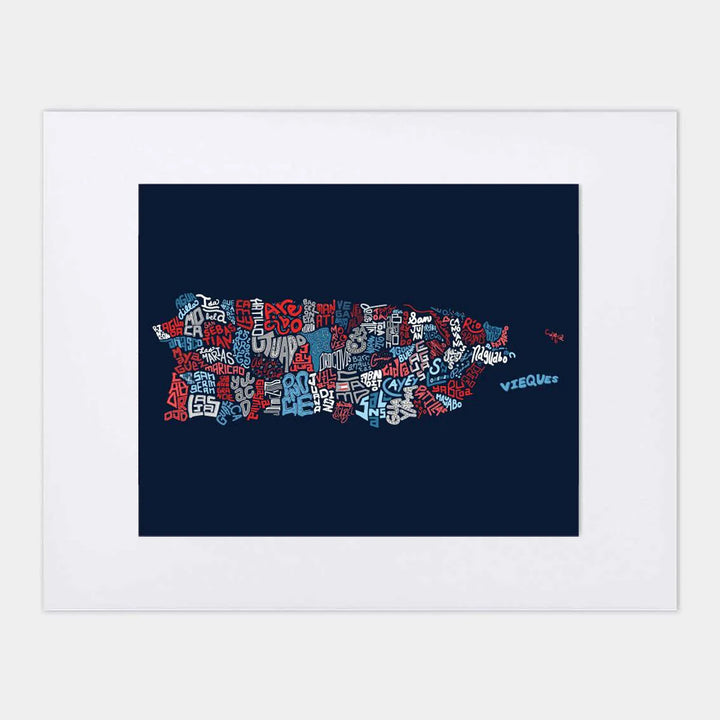 Puerto Rico Town Map 8"x10" Art Print