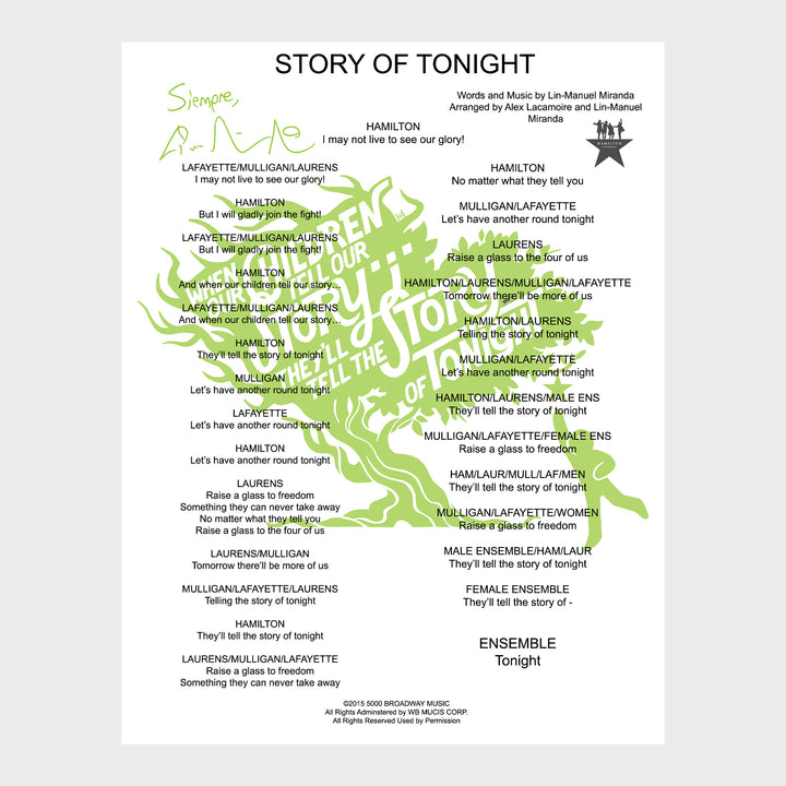 Hamilton London "Children Tell Our Story" 8"x 10" Lyric