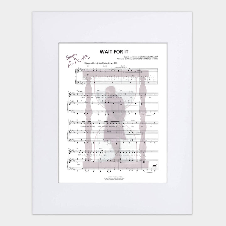 Hamilton "Wait For It" 8"x10" Music Sheet