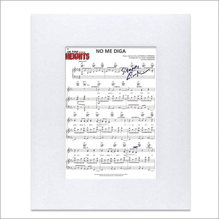 In the Heights "No Me Diga" 8"x10" Music Sheet