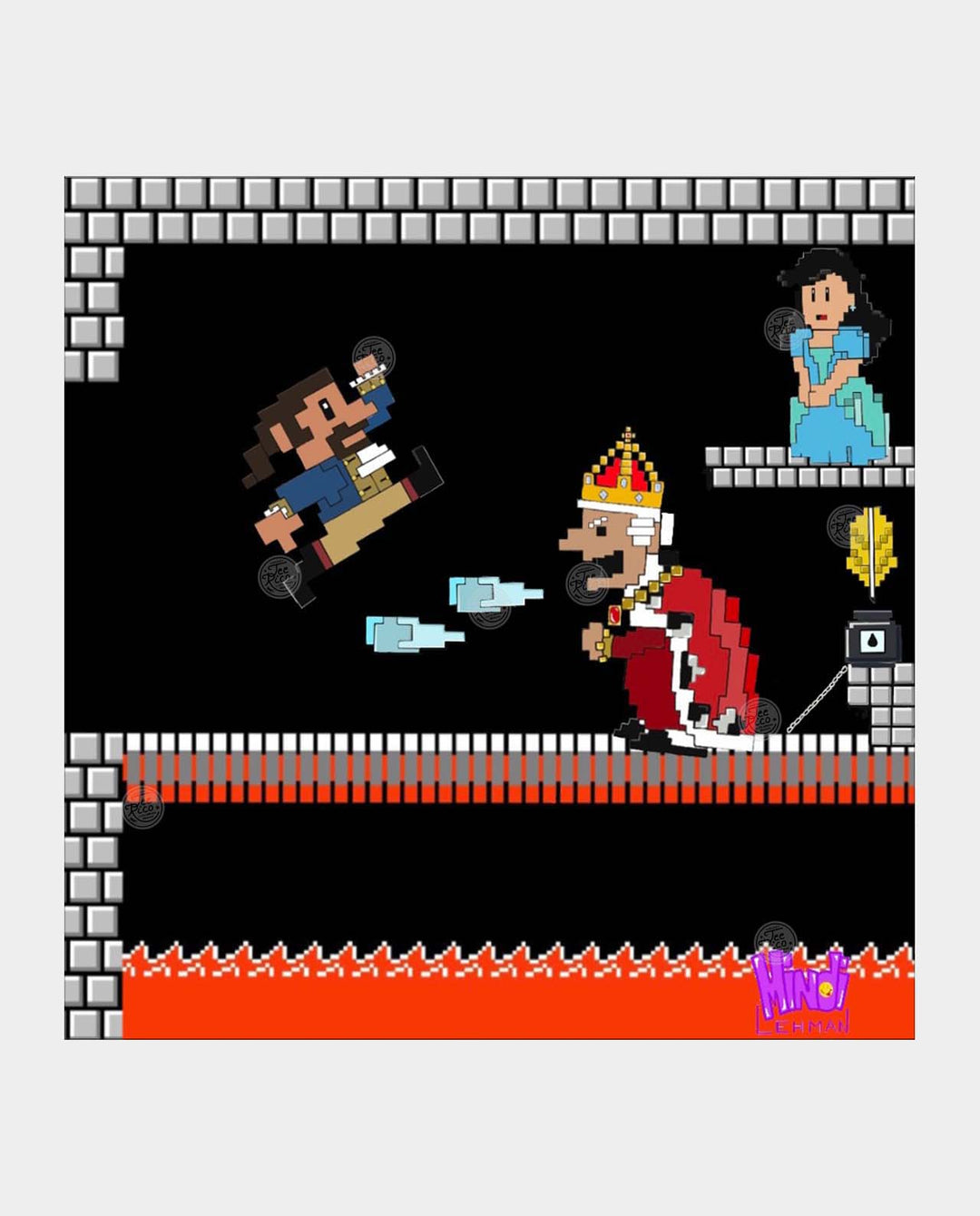 Mintendo Hamilton Battle 8"x 8" Art Print