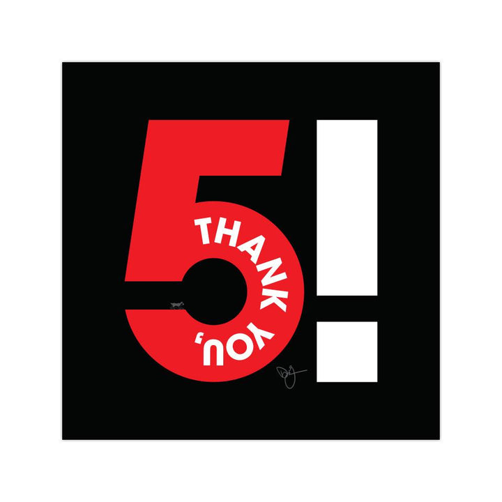 Thank You 5 - 4"x4" Vinyl Sticker