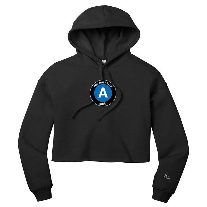 You Must Take the A Train Ladies Cropped Pullover Hoodie
