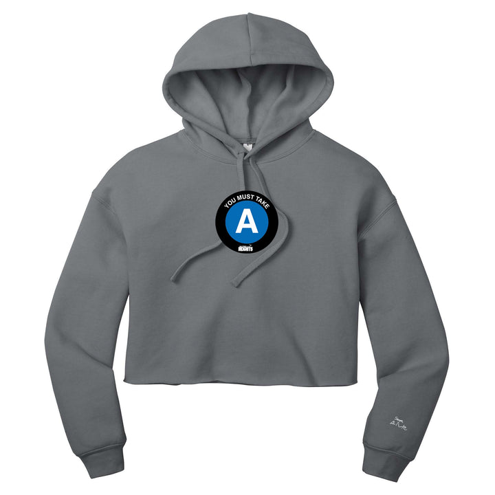 You Must Take the A Train Ladies Cropped Pullover Hoodie