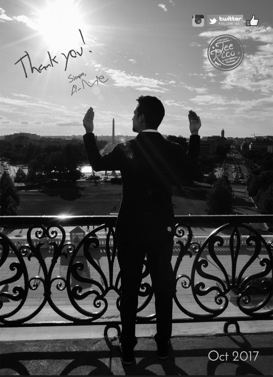 Lin-Manuel October '17 5x7 Thank you Card - Don't Cry for Me!