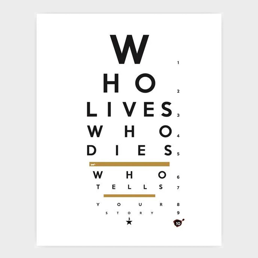 Dueler Eye Chart 8"x 10" Art Print
