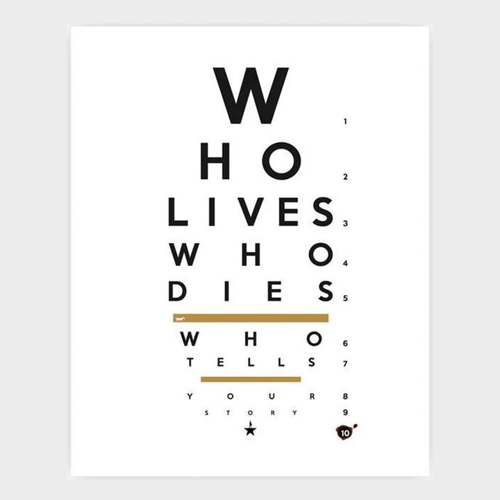 Dueler Eye Chart 8"x 10" Art Print