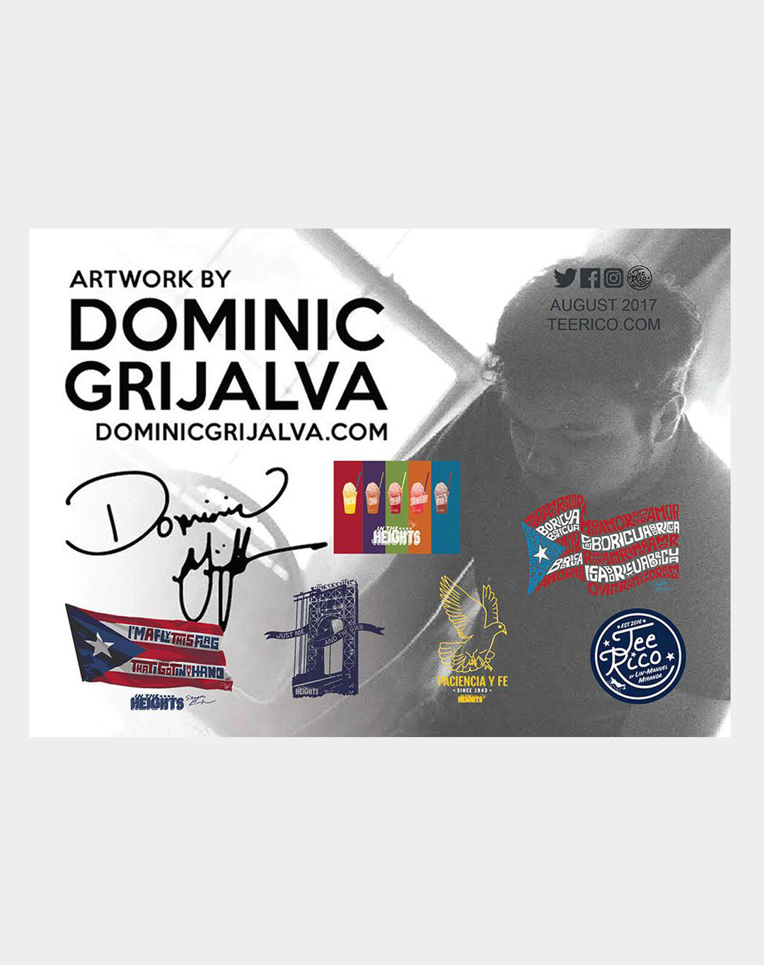 Lin-Manuel August '17 5x7" Thank you Card - Artist Dominic Grijalva!