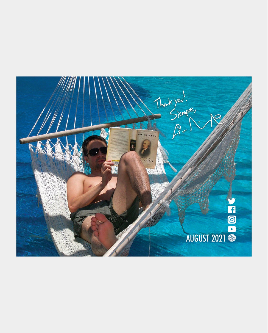 Lin-Manuel August '21 3X4 Thank You Card - Hammock