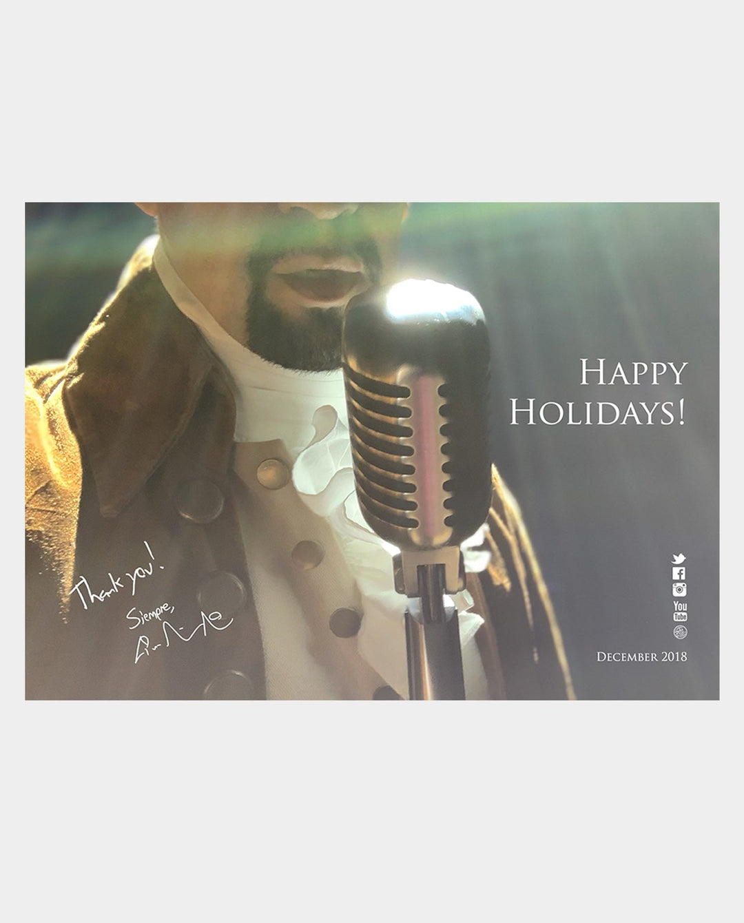 Lin-Manuel December '18 5X7 Thank You Card - Just You Wait