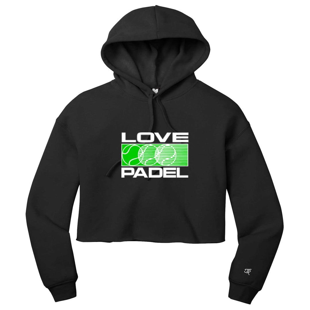 Love Padel Ladies Cropped Pullover Hoodie