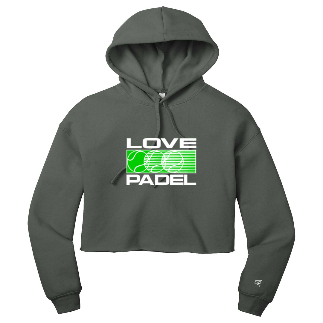 Love Padel Ladies Cropped Pullover Hoodie