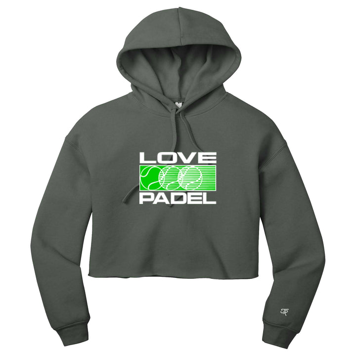 Love Padel Ladies Cropped Pullover Hoodie