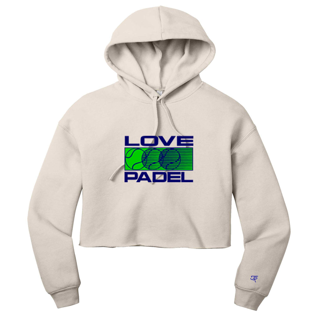 Love Padel Ladies Cropped Pullover Hoodie