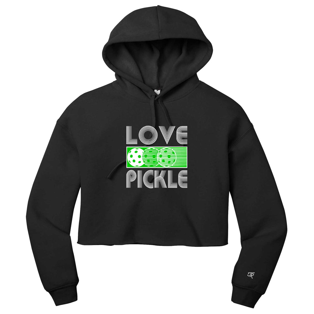 Love Pickleball Ladies Cropped Pullover Hoodie