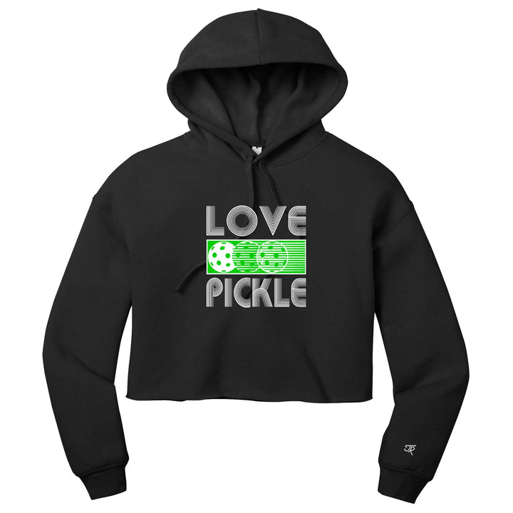 Love Pickleball Ladies Cropped Pullover Hoodie