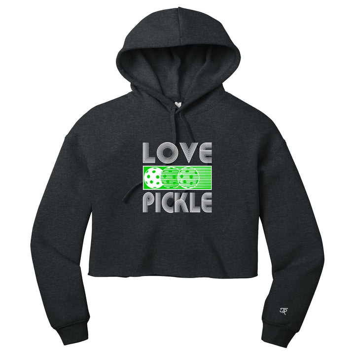 Love Pickleball Ladies Cropped Pullover Hoodie