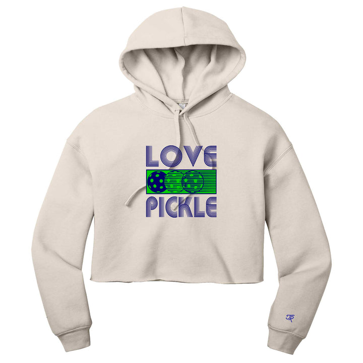 Love Pickleball Ladies Cropped Pullover Hoodie