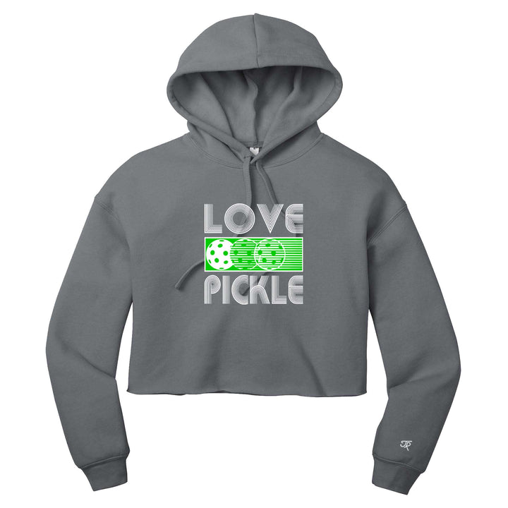 Love Pickleball Ladies Cropped Pullover Hoodie