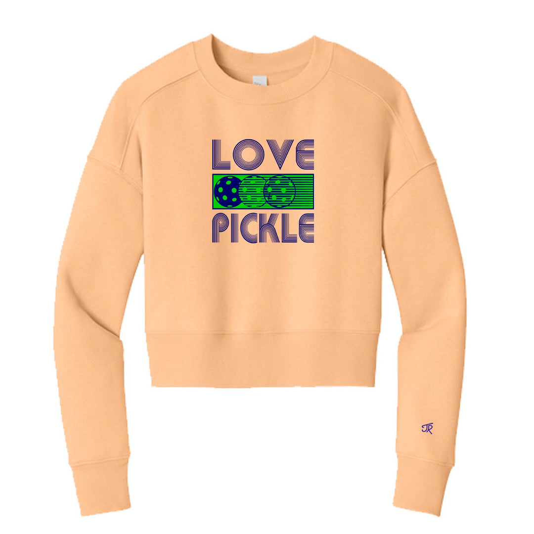 Love Pickleball Ladies Cropped Sweatshirt