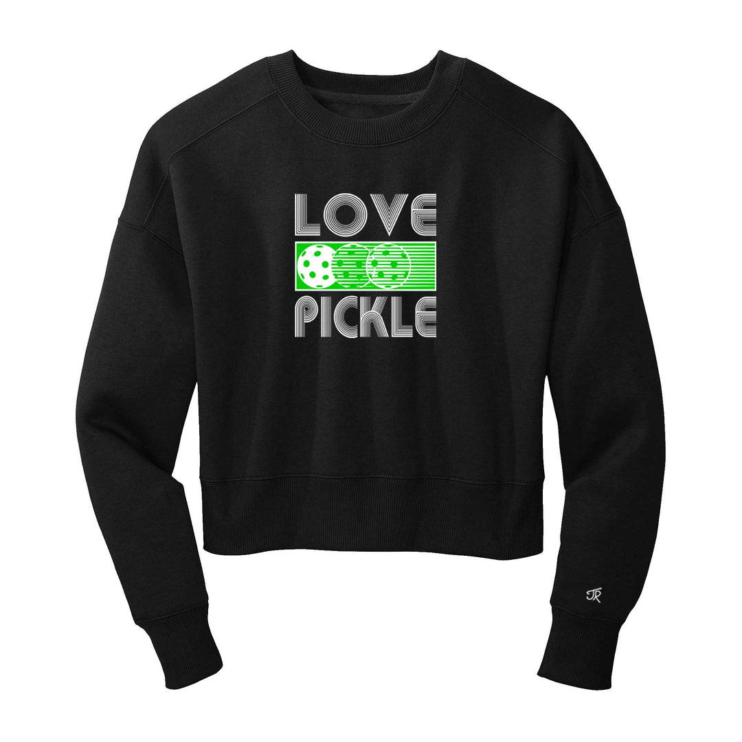 Love Pickleball Ladies Cropped Sweatshirt