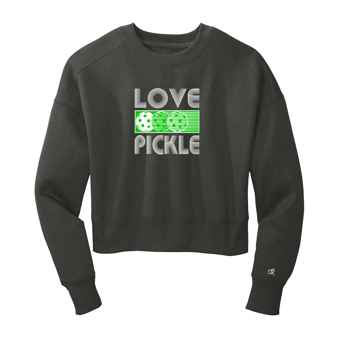 Love Pickleball Ladies Cropped Sweatshirt