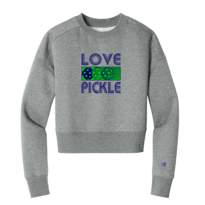 Love Pickleball Ladies Cropped Sweatshirt