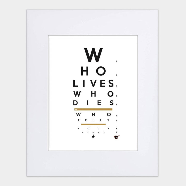 Dueler Eye Chart 8"x 10" Art Print