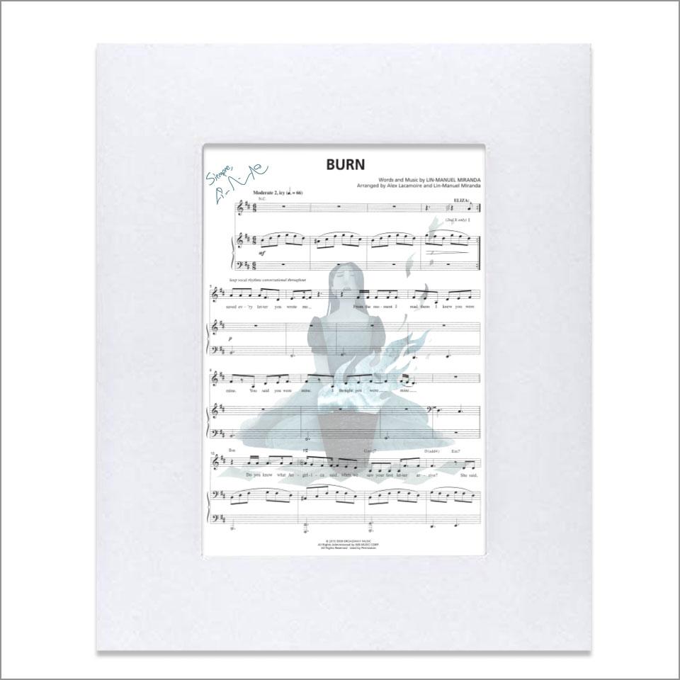 Hamilton "Burn" 8"x10" Music Sheet