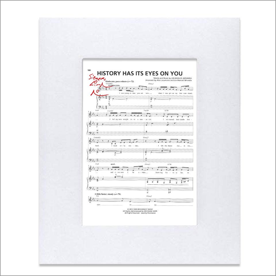 Hamilton "History Has Its Eyes On You" 8"x10" Music Sheet