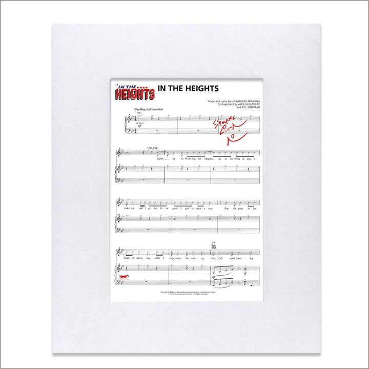 In the Heights "En Washington Heights" 8"x10" Music Sheet