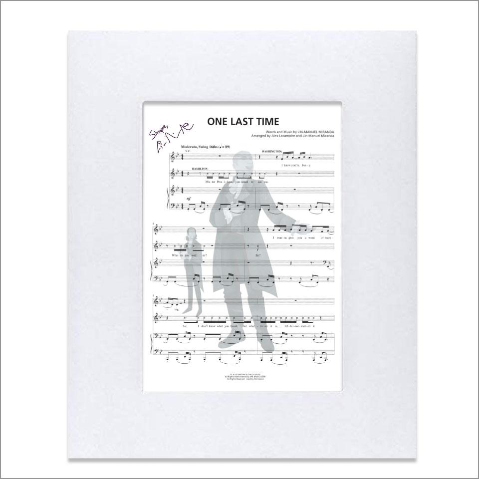 Hamilton "One Last Time" 8"x10" Music Sheet