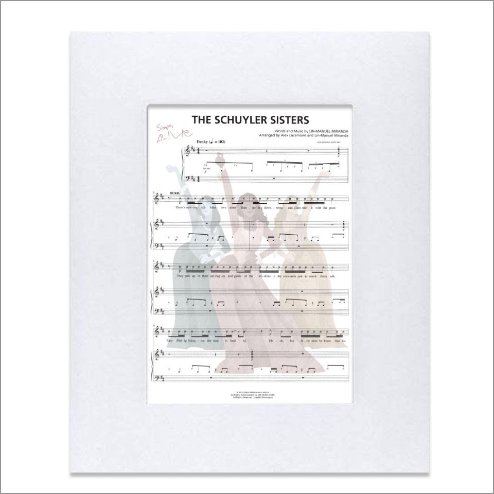 Hamilton "Schuyler Sisters" 8"x10" Music Sheet