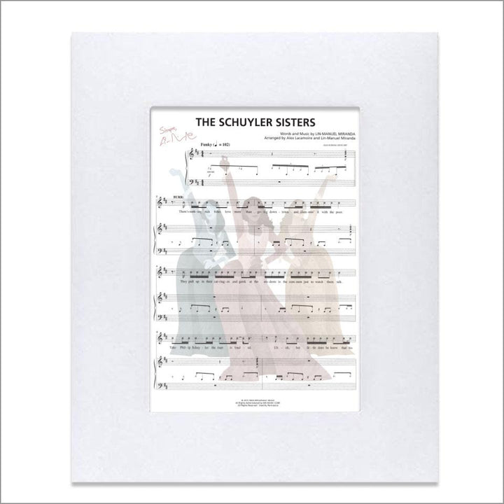 Hamilton "Schuyler Sisters" 8"x10" Music Sheet
