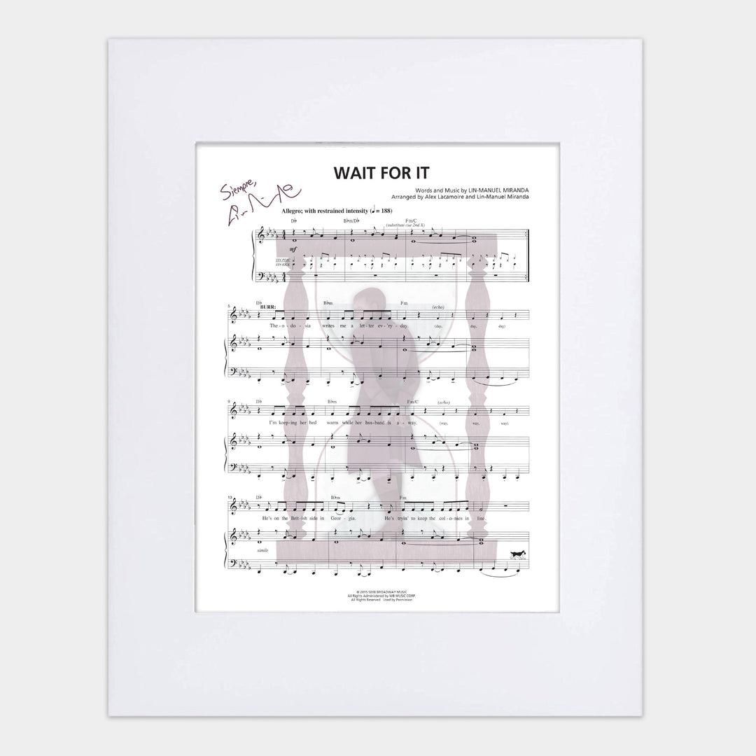 Hamilton "Wait For It" 8"x10" Music Sheet