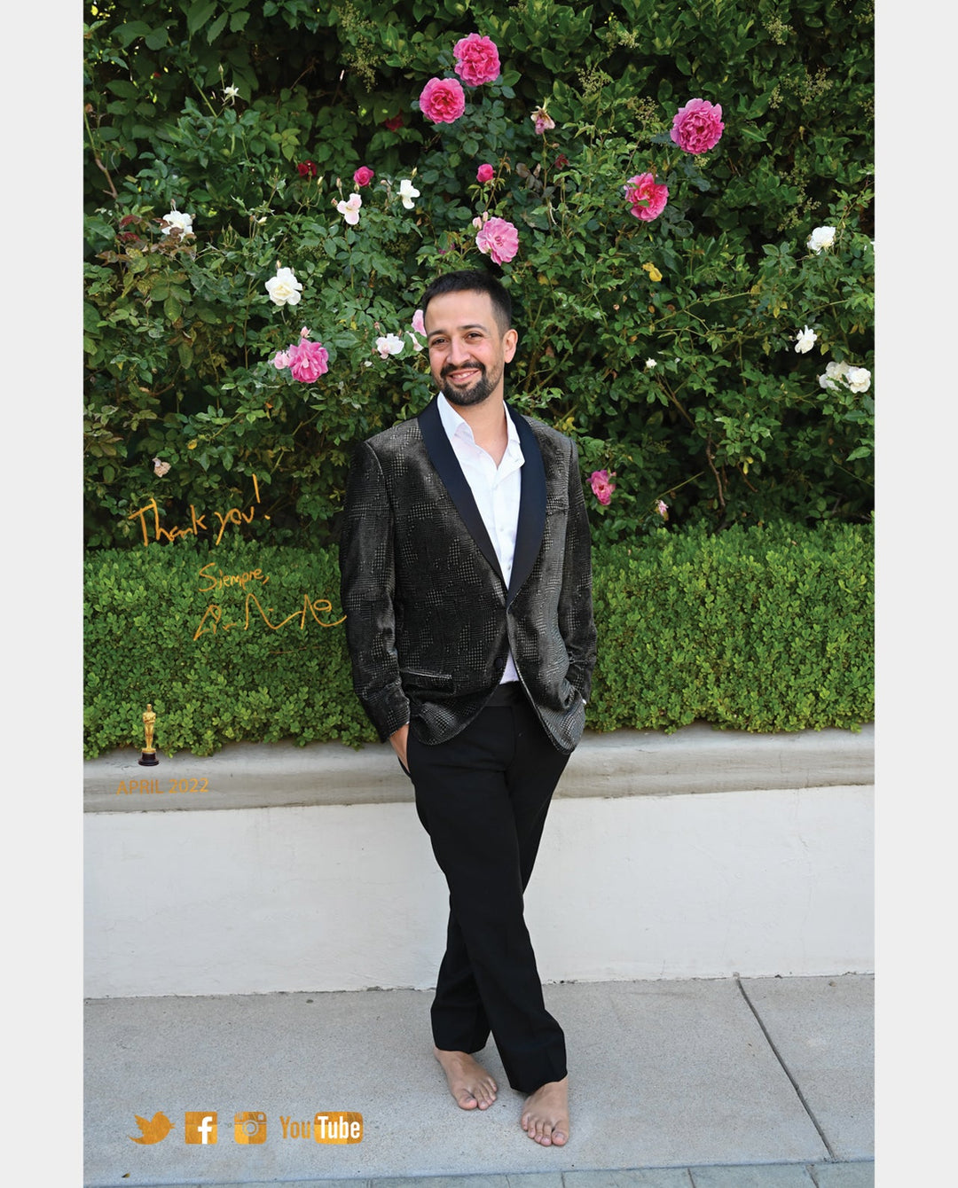 Lin-Manuel April '22 3X4 Thank You Card - Oscars