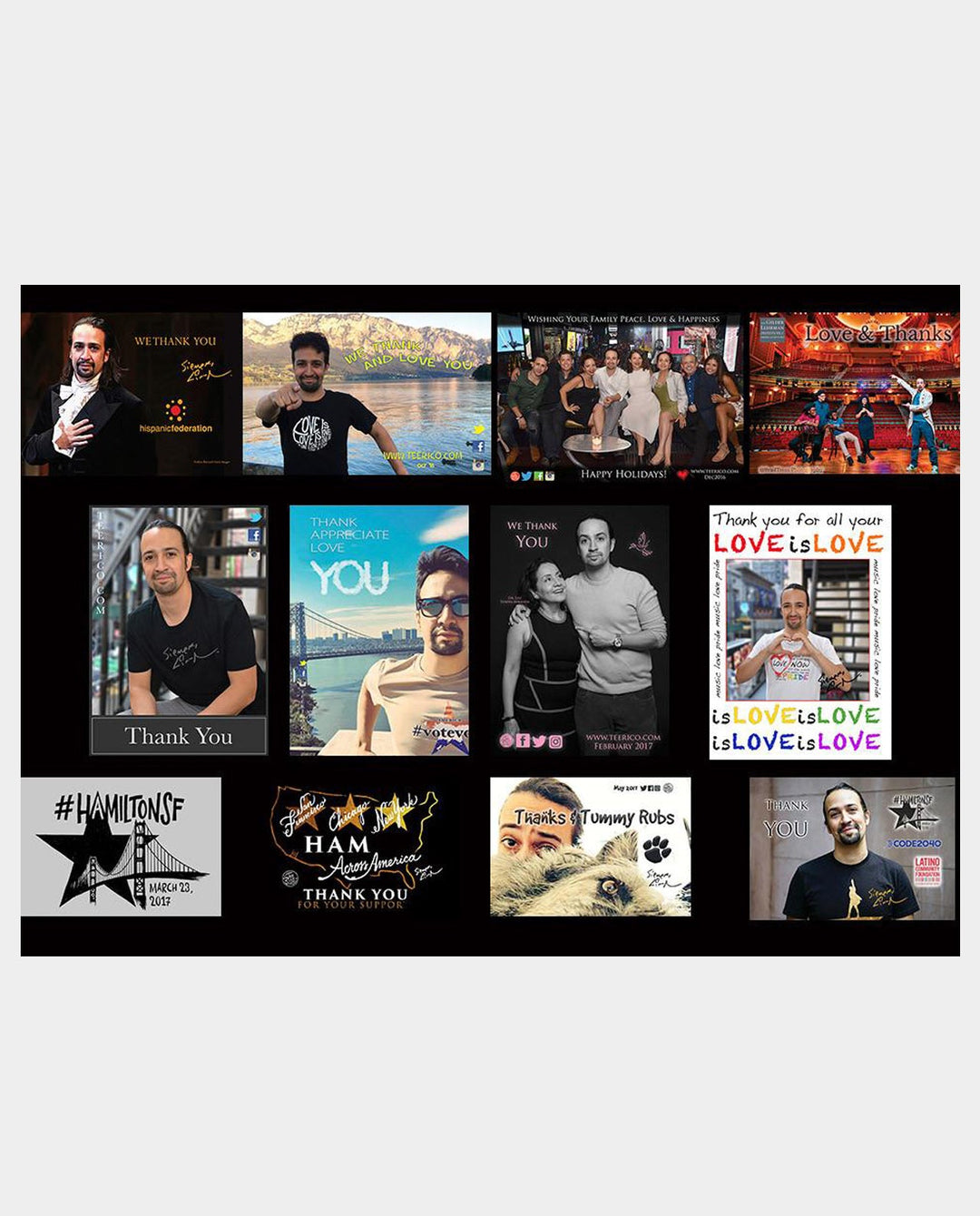 Lin-Manuel July '17 5X7 Thank You Card - One Year Anniversary!