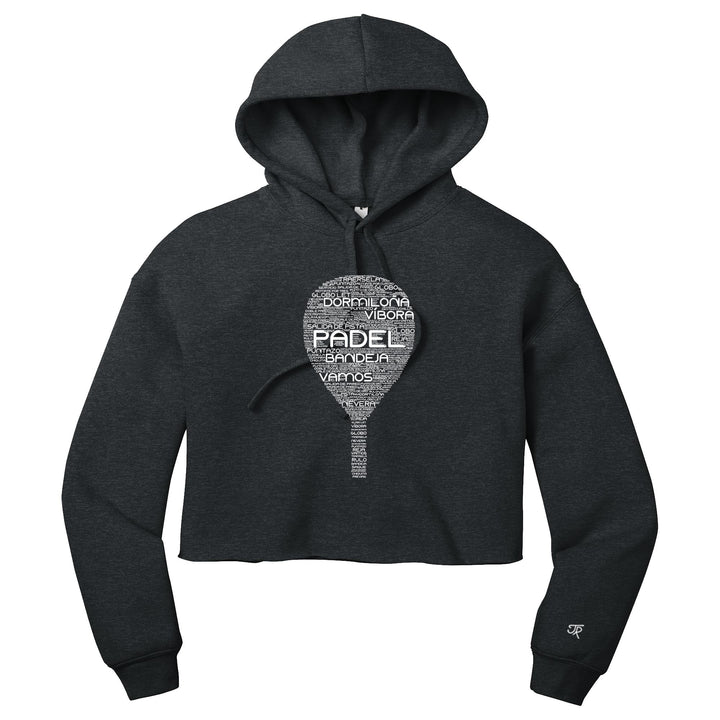 Padel Wordfill Ladies Cropped Pullover Hoodie