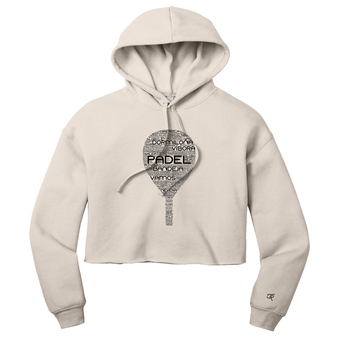 Padel Wordfill Ladies Cropped Pullover Hoodie