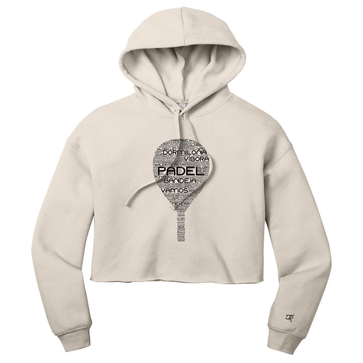 Padel Wordfill Ladies Cropped Pullover Hoodie