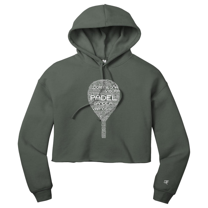 Padel Wordfill Ladies Cropped Pullover Hoodie