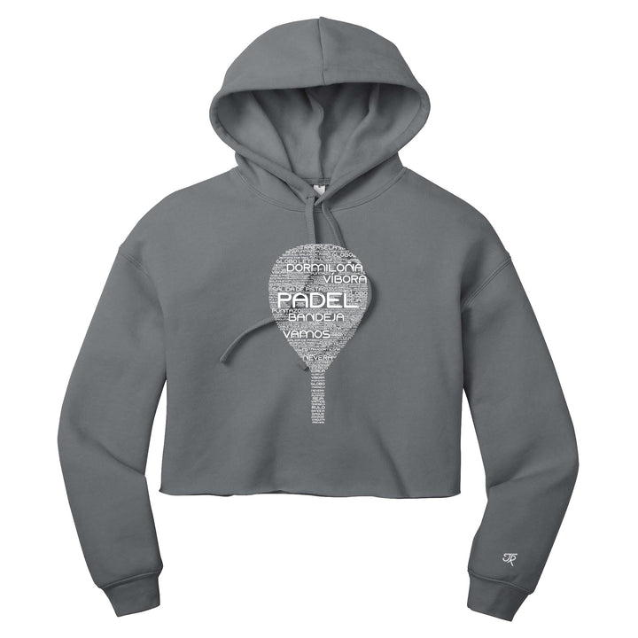 Padel Wordfill Ladies Cropped Pullover Hoodie