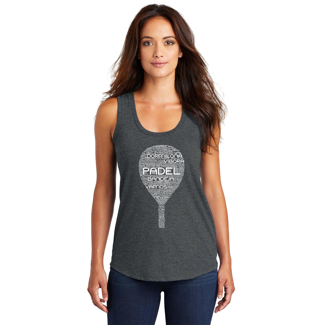 Padel Wordfill Ladies Tri-Blend Racerback Tank