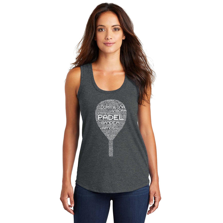 Padel Wordfill Ladies Tri-Blend Racerback Tank