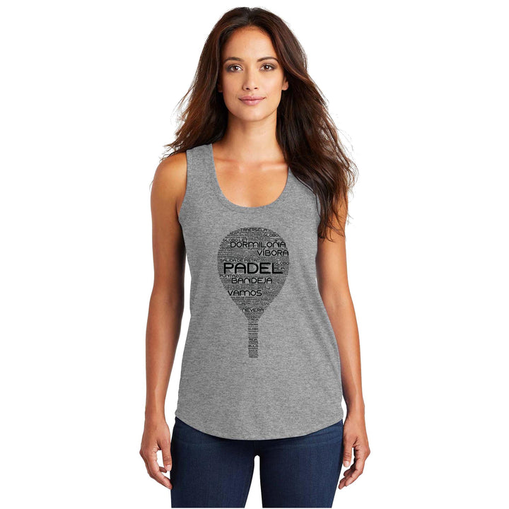 Padel Wordfill Ladies Tri-Blend Racerback Tank